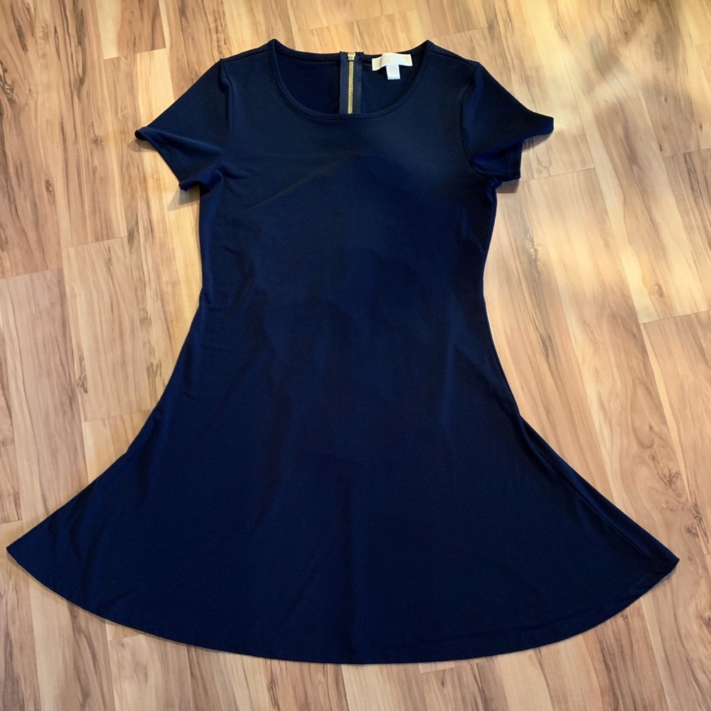 Michael Kors Navy Jersey Knit Swing Dress